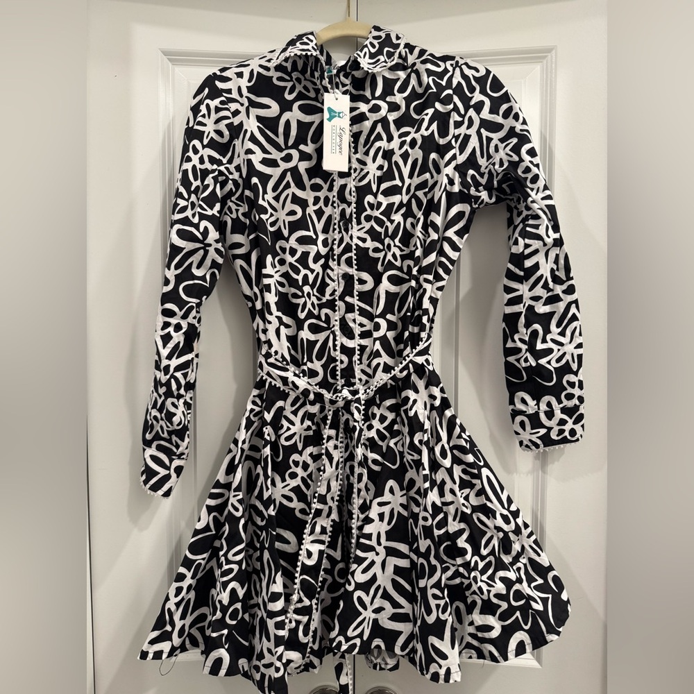Stylish Black and White Mini Dress